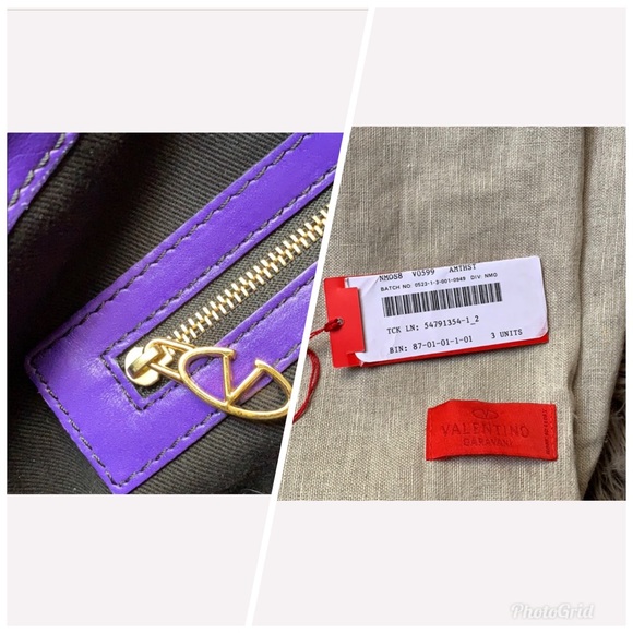 Valentino Maison Purple Leather Studded bag - Picture 8 of 8